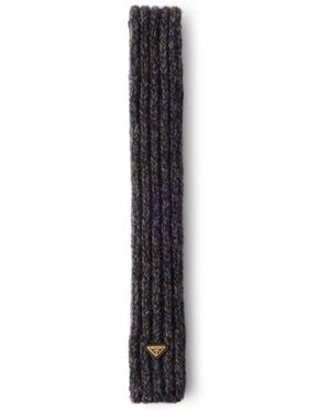 Prada Wool And Mouliné Cashmere Scarf - Noir