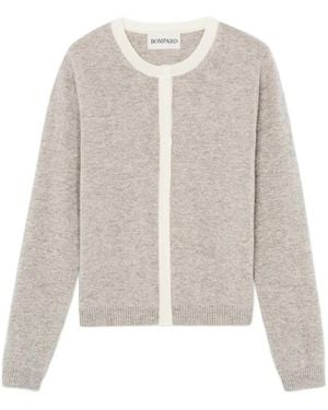 Bompard Cárdigan Con Ribete En Contraste - Blanco