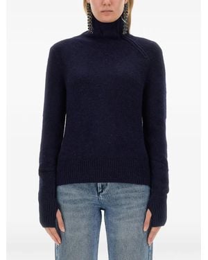 Isabel Marant Odelle Zip-Neck Jumper - Blue