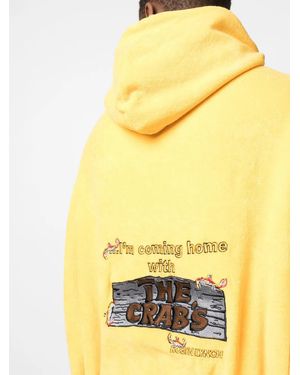 Robyn Lynch Slogan Embroidery Oversized Hoodie - Yellow