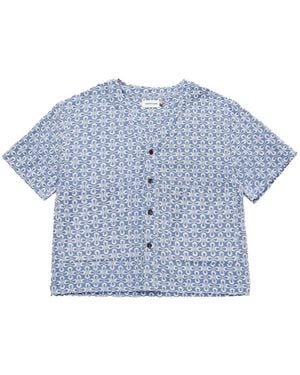 Honor The Gift Short-Sleeves Button-Up Shirt - Blue