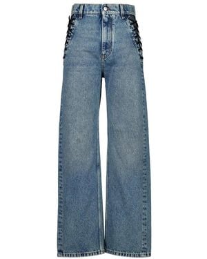 Stella McCartney Wide-Leg Lace-Up Jeans - Blue