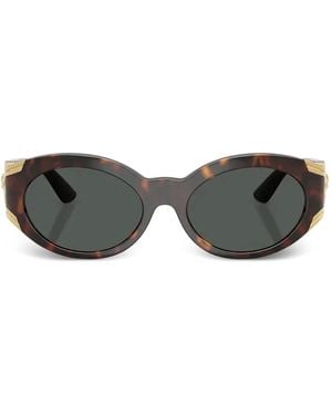 Versace Medusa Biggie Oval-Frame Sunglasses - Grey