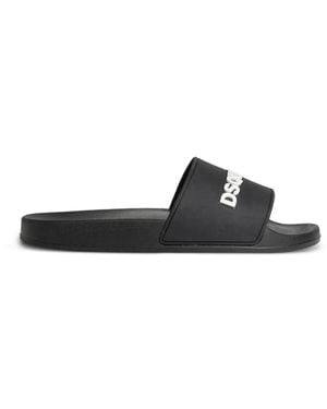 DSquared² Logo-Embossed Slip-On Slides - White