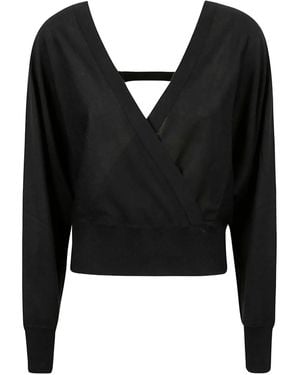 Fabiana Filippi Open-Back Wrap Top - Black