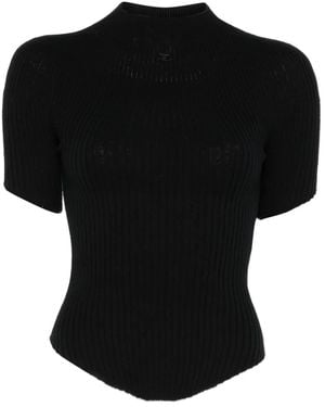 Courreges リブ Tシャツ - ブラック