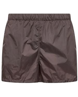 Hevò Elasticated-Waist Swim Shorts - Brown