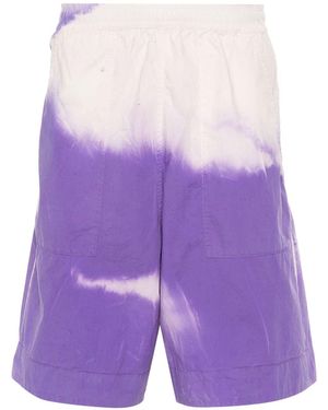 Stone Island Loose Wide Leg Printed Shorts - Purple