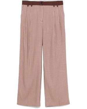 Paul Smith Regular Fit Check Pattern Pants With Contrasting