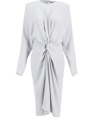 Stella McCartney Satin Draped-Front Midi Dress - White