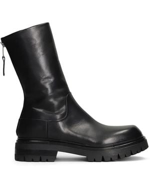 Elena Iachi Zip Leather Boots - Black