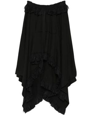 Ann Demeulemeester Lace-Trim Midi Skirt - Black
