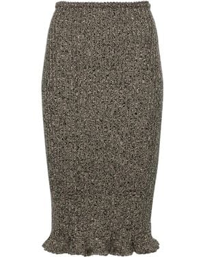 Blumarine Falda midi con volantes - Gris