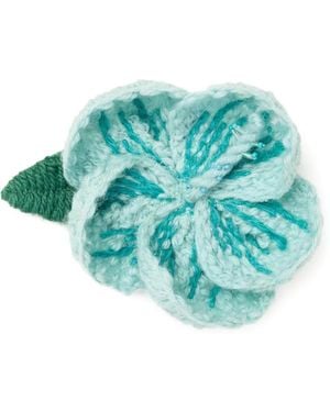 Alanui Bestickte Hibiskus Brosche - Blau