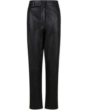 SELECTED Leather Straight-leg Trousers - ブラック