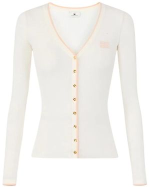 Elisabetta Franchi Rib-Knit Cardigan - White