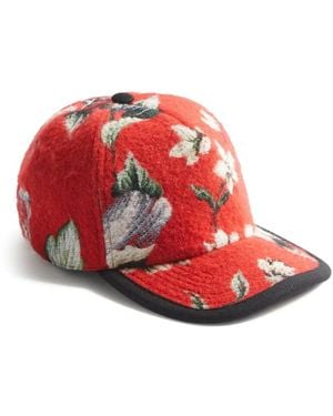 La DoubleJ Floral Baseball Cap - Red