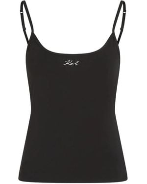 Karl Lagerfeld Signature Logo Camisole (Pack Of Two) - Black