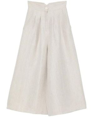 Dusan Herringbone-Pattern Pleated Trousers - White