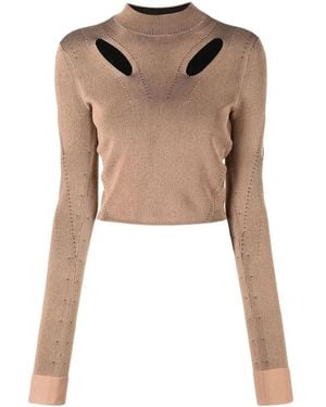 Dion Lee Maglione Crop Con Dettaglio Cut-Out - Neutro