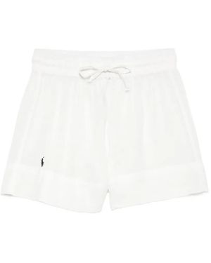 Polo Ralph Lauren Logo-Embroidered Drawstring Shorts - White