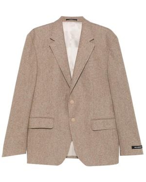 KARL LAGERFELD Single-Breasted Notched-Lapels Blazer - Brown