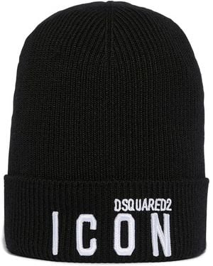 DSquared² Icon-Logo Beanie - Black