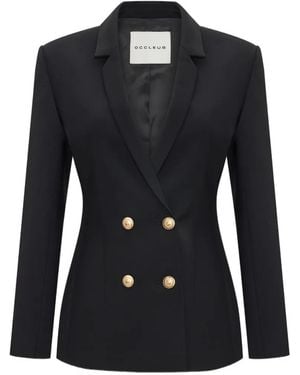 Occleus Noir Double-Breasted Blazer - Black