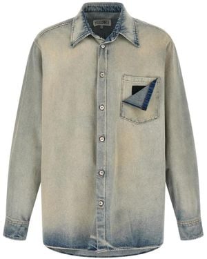 MM6 by Maison Margiela Numeric Signature Denim Shirt - Grey