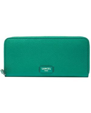 Lancel Zip-Around Leather Wallet - Green