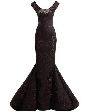 Gemy Maalouf Embellished Textured Dress - Black
