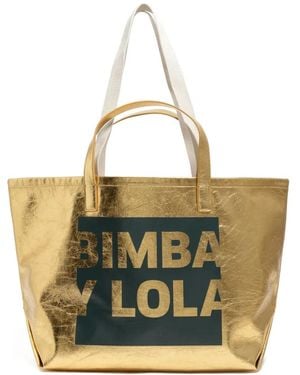 Bimba Y Lola メタリックロゴ ハンドバッグ