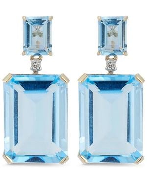 Mateo 14Kt Topaz Drop Earrings - Blue