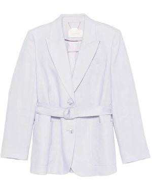 Zimmermann Belted Single-Breasted Blazer - White
