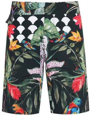 Amir Slama X Avatim Badeshorts Mit Tropischem Print - Grün