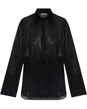 Oséree Glazed Lumiere Sleeves Shirt - Black