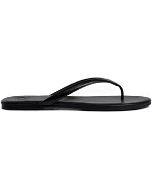 12 STOREEZ Leather Flip-Flops - Black