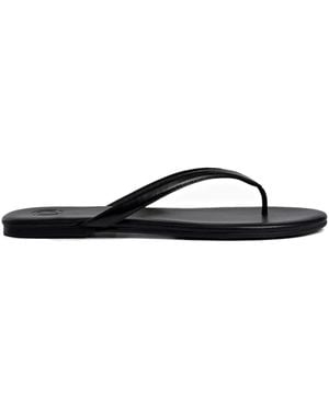 12 STOREEZ Leather Flip-Flops - Black