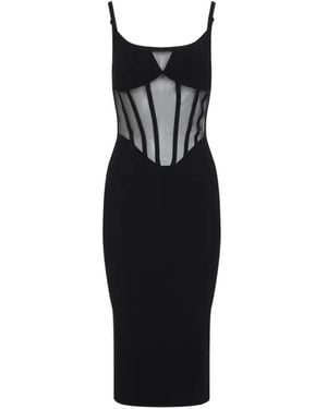 Elisabetta Franchi Midi Dress Long Dresses - Black