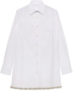 Prada Camicia Con Ricamo - Bianco