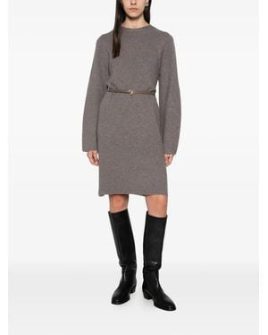 Fabiana Filippi Belted Knit Mini Dress - Grey