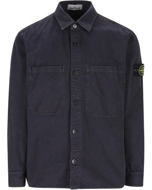 Stone Island Chest-Pocket Patch Shirt - Blue