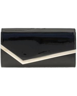 Jimmy Choo Emmie Patent-Leather Clutch Bag - Black