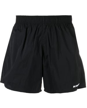 Jil Sander Logo-Print Swim Shorts - Black