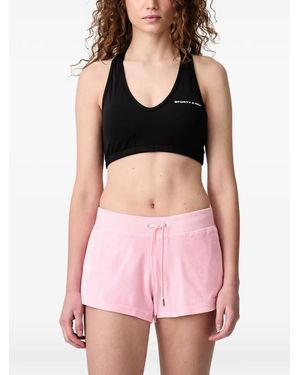 Sporty & Rich Federica Logo-Print Sports Bra - Pink
