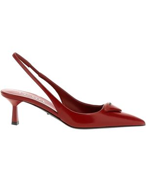 Prada Slingback Kitten Pumps - Rood