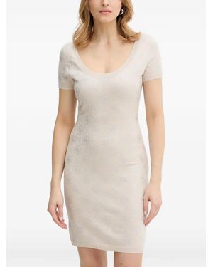 Guess Logo-Embellished Short-Sleeve Dress - White