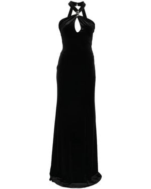 Nissa Cut-Out Halterneck Maxi Dress - Black