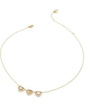 Guess Beloved Pavé Heart-Pendant Necklace - White