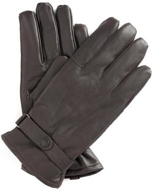 Barbour Leather Gloves - Grey
